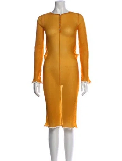 Pre-owned Acne Studios Nylon Knee-length Dress In Yellow