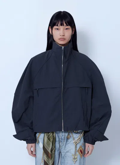 Acne Studios Nylon Logo Jacket In Blue