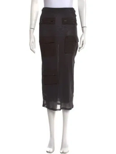 Pre-owned Acne Studios Nylon Midi Length Skirt In Black