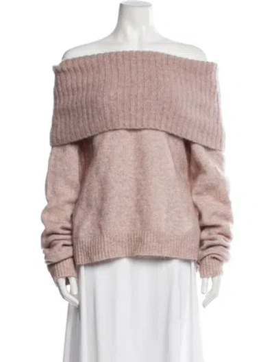 Pre-owned Acne Studios Nylon Off-the-shoulder Sweater In Pink