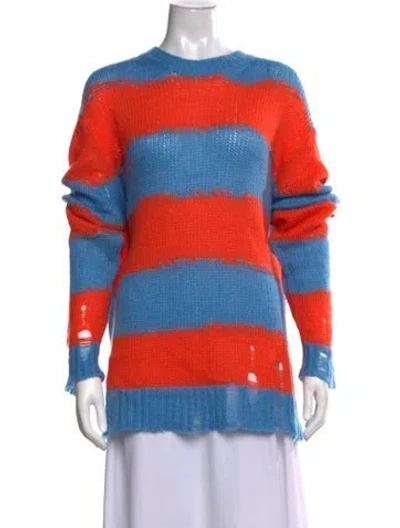 Pre-owned Acne Studios Nylon Striped Sweater In Blue