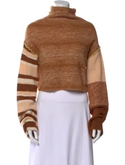 Pre-owned Acne Studios Nylon Striped Sweater In Brown