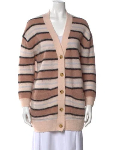 Pre-owned Acne Studios Nylon Striped Sweater In Pink
