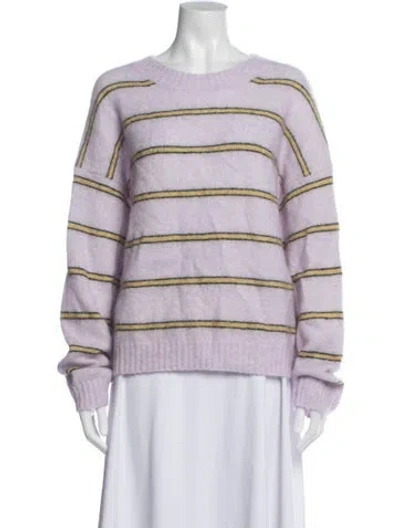 Pre-owned Acne Studios Nylon Striped Sweater In Purple