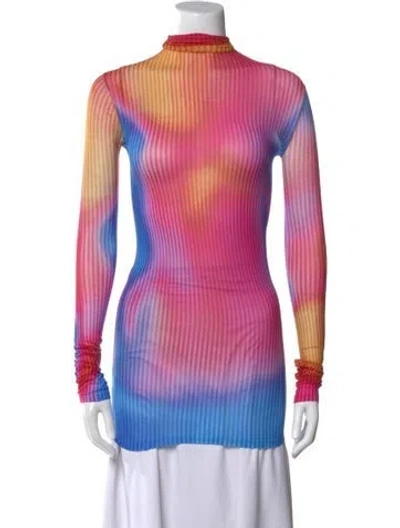 Pre-owned Acne Studios Nylon Striped Tunic In Pink