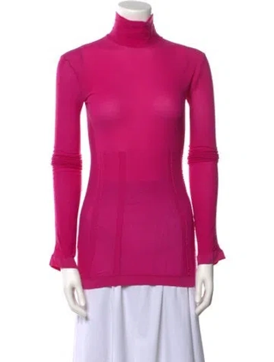 Pre-owned Acne Studios Nylon Turtleneck Top In Pink