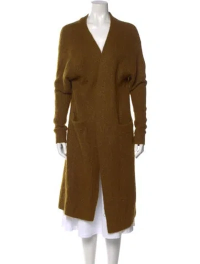 Pre-owned Acne Studios Nylon V-neck Sweater In Brown