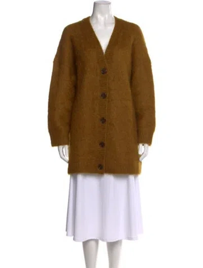 Pre-owned Acne Studios Nylon V-neck Sweater In Brown