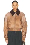 Acne Studios Obido Bomber Jacket In Sand Beige