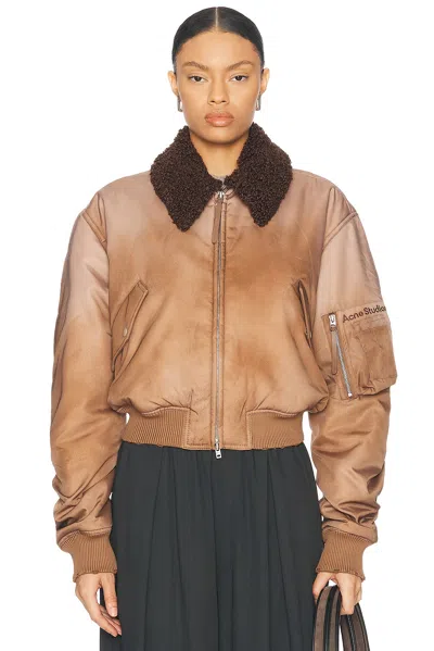 Acne Studios Obido Bomber Jacket In Sand Beige