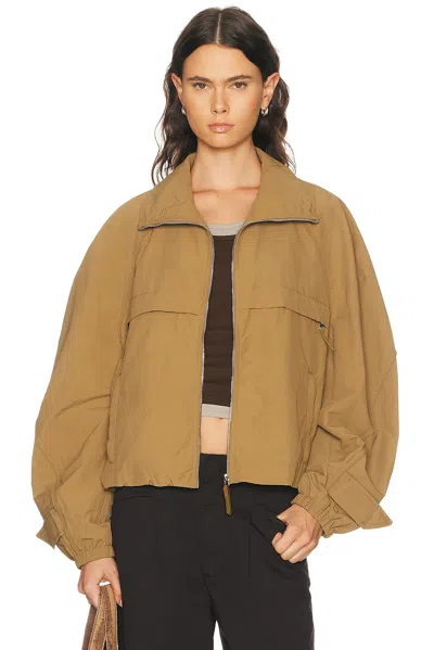 Acne Studios Odill Water Repellent Peached Nylon Jacket In Brown