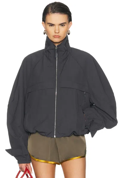 Acne Studios Odill Peach Nylon Jacket In Steel Grey