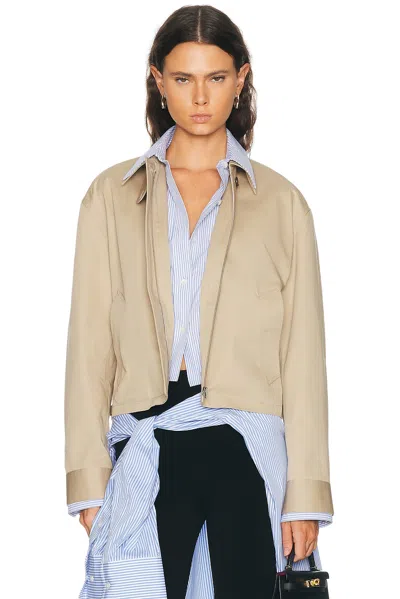 Acne Studios Odossa Twill Trench Jacket In Pale Beige