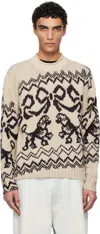 Acne Studios Off-white & Black Animation Sweater In Al4 White/black
