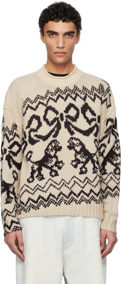Acne Studios Off-white & Black Animation Sweater In Al4 White/black