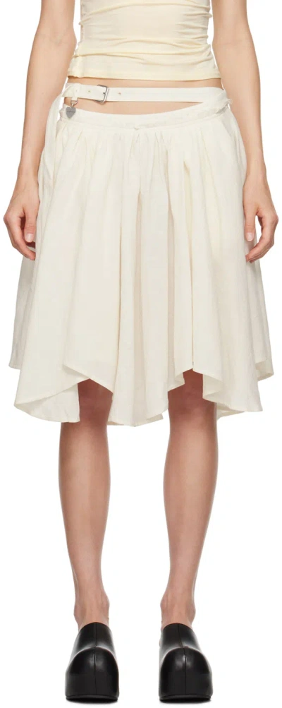 Acne Studios Off-white Asymmetric Midi Skirt In Aei Warm White