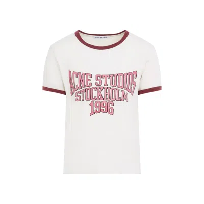 ACNE STUDIOS ACNE STUDIOS OFF WHITE BURGUNDY T-SHIRT