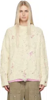 Acne Studios Distressed Chunky-knit Jumper In Bsi Pale Beige