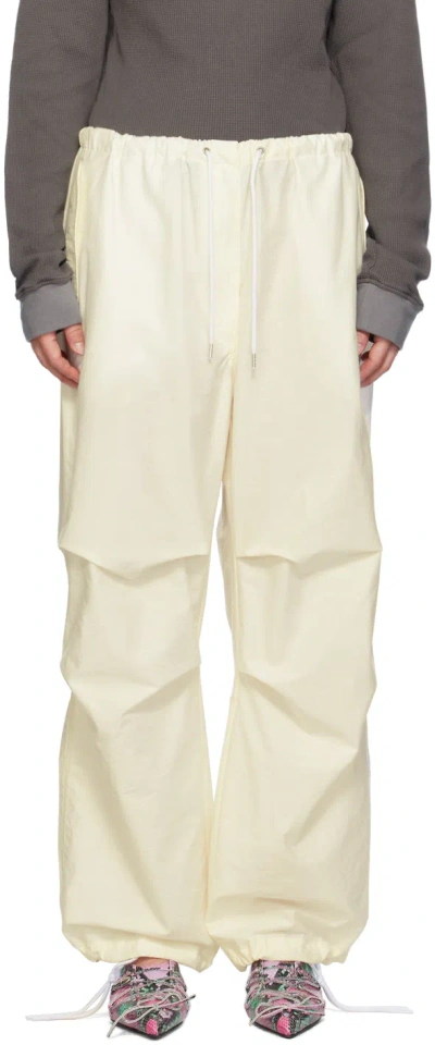 Acne Studios Off-white Drawstring Trousers In 100 White