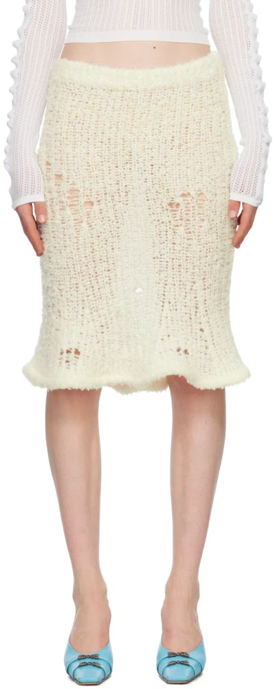 Acne Studios Off-white Flared Midi Skirt In Off White