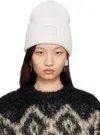 Acne Studios Large Logo Beanie Folded Cuff In White