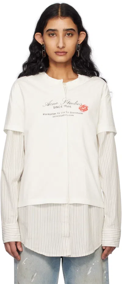 Acne Studios Off-white Layered T-shirt In Aeg Off White