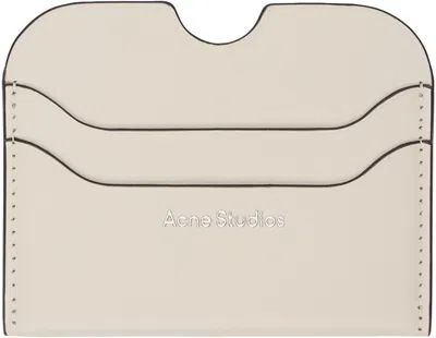 Acne Studios Off-white Leather Card Holder In Al4 White/black