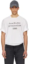 Acne Studios Mens Dusty White Exford 1996 Logo-print Cotton-jersey Blend T-shirt
