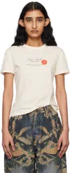 Acne Studios Off-white Logo T-shirt In Ar8 Pearl Grey