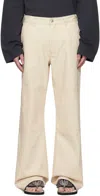 ACNE STUDIOS OFF-WHITE PATCH TROUSERS