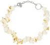 Acne Studios Off-white Popcorn Shape Necklace In Cp6 Silver/white