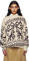 Acne Studios Off-white Printed Sweater In Al4 White/black