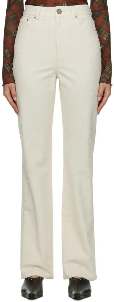 Acne Studios Off-white Regular-fit Suit Jeans In Ecru Beige