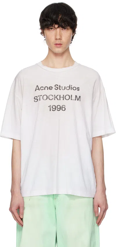 Acne Studios Men's Logo Tshirt Relaxed Fit In Dustywhite