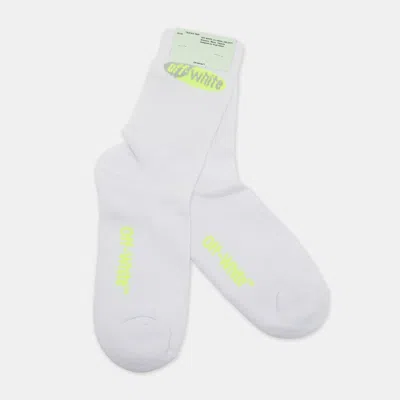 Pre-owned Acne Studios Off White White Split Logo Cotton Socks One Size