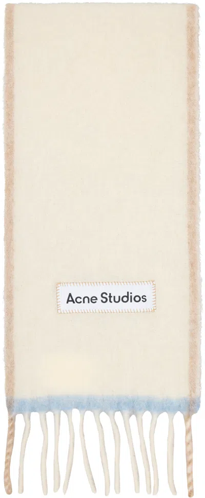 ACNE STUDIOS OFF-WHITE WOOL FRINGE SCARF