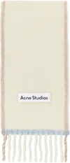 Acne Studios Off-white Wool Mohair Narrow Scarf In 100 White