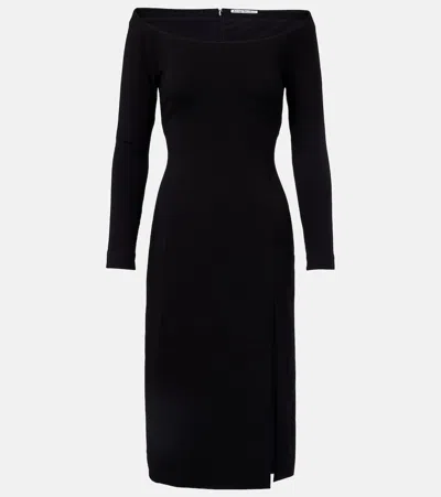 Acne Studios Off-shoulder Midi Dress In Black