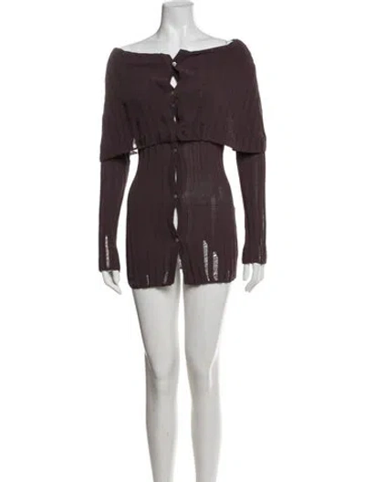 Pre-owned Acne Studios Off-the-shoulder Mini Dress In Purple