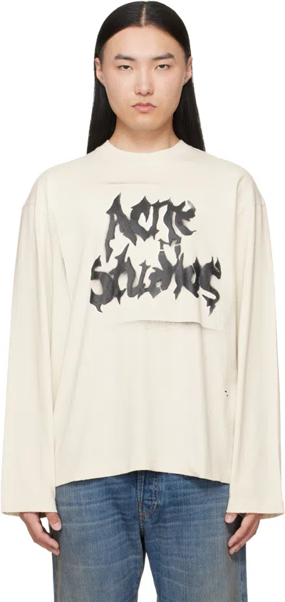 Acne Studios Logo Cotton-blend Jersey T-shirt In Neutral