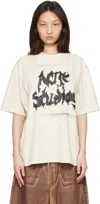 Acne Studios Off-white Gothic Logo T-shirt In Neutral