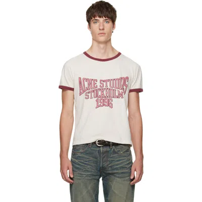 Acne Studios Off-white Graphic T-shirt In Cm7 Off White/burgun