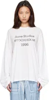Acne Studios Womens Dusty White Edden 1996 Logo Cotton-blend T-shirt In White