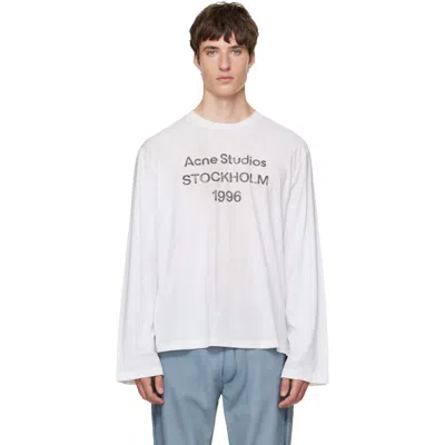 Acne Studios Off-white Sprayed '1996' Logo T-shirt In Dc6 Dusty White