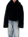 Acne Studios Fluffy Faux Fur Jacket Black In Black