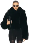 Acne Studios Jacka Faux Fur Collar Svart In Black