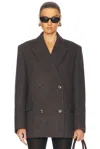 Acne Studios Okelly Twill Coat In Brown Melange