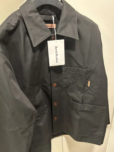 Pre-owned Acne Studios Okey Twill Pink Label Work Jacket In Black ...