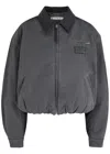 Acne Studios Okra Padded Twill Bomber Jacket In Grey