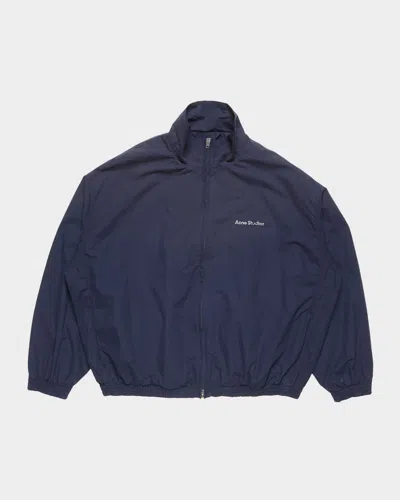 Acne Studios Olando Cotton Poplin Full-zip Jacket In Navy